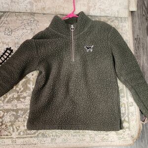 Vs Pink Olive Green Sherpa Pullover